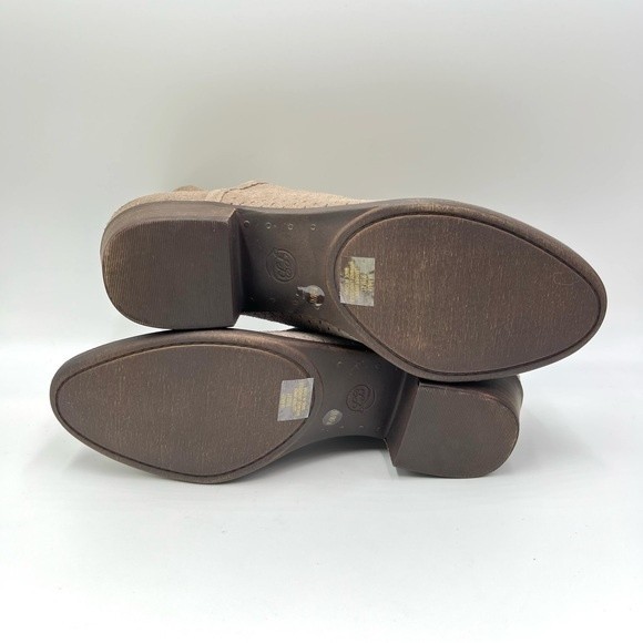Lucky Brand Size 9.5 Taupe Brown Suede Leather Ankle Boots Booties Shooties - Picture 7 of 12